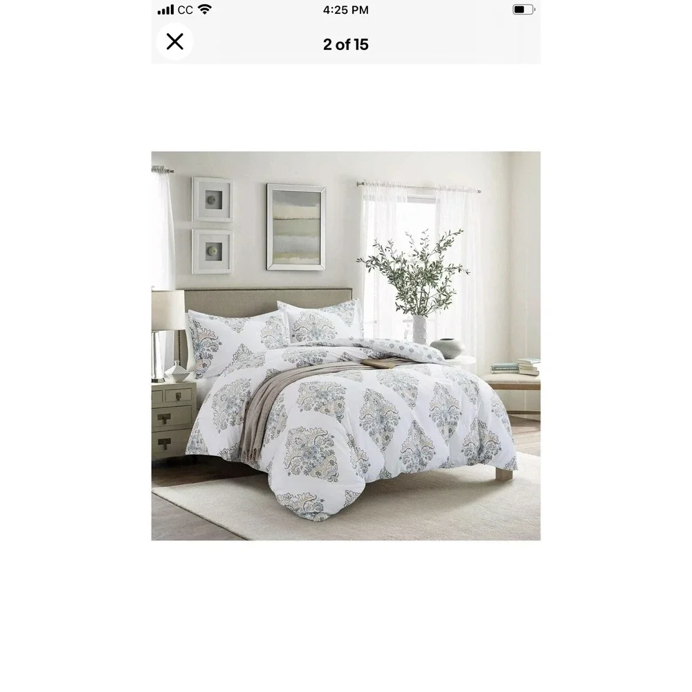 Jucfhy Duvet Cover QueenHotel Collections Super Soft Egyptian Cotton 3 Piece